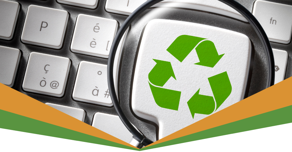 keyboard with recycling symbol graphic